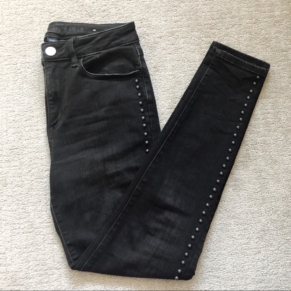 AE American Eagle Stud Black High Waisted Jegging